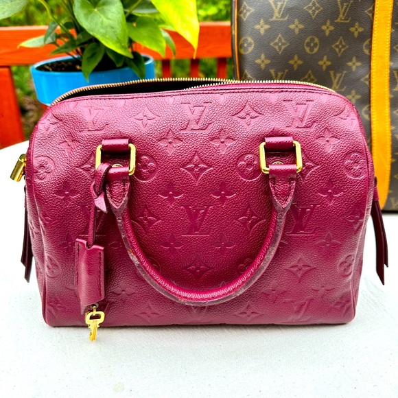 💕AUTHENTIC Louis Vuitton AURORE Monogram Empreinte Speedy BANDOULIERE 25 Bag💕 - Picture 3 of 14